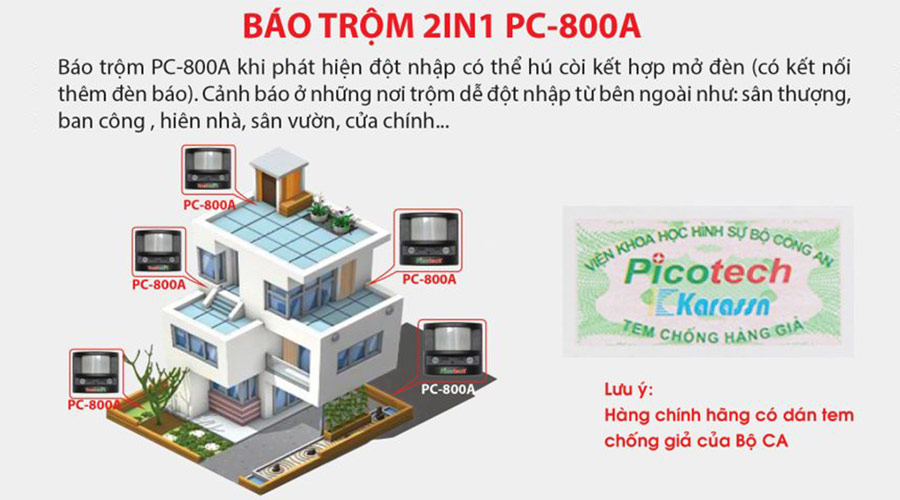 Báo trộm hồng ngoại PICOTECH PC-800A giá rẻ